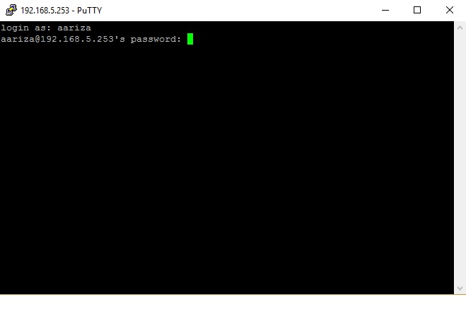 usuario y password putty ssh en servidor