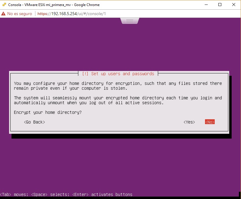 Encriptación para Ubuntu Server en VMWare